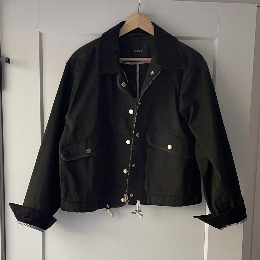 J. Crew Women's Dark Green New Cropped Barn Jacket